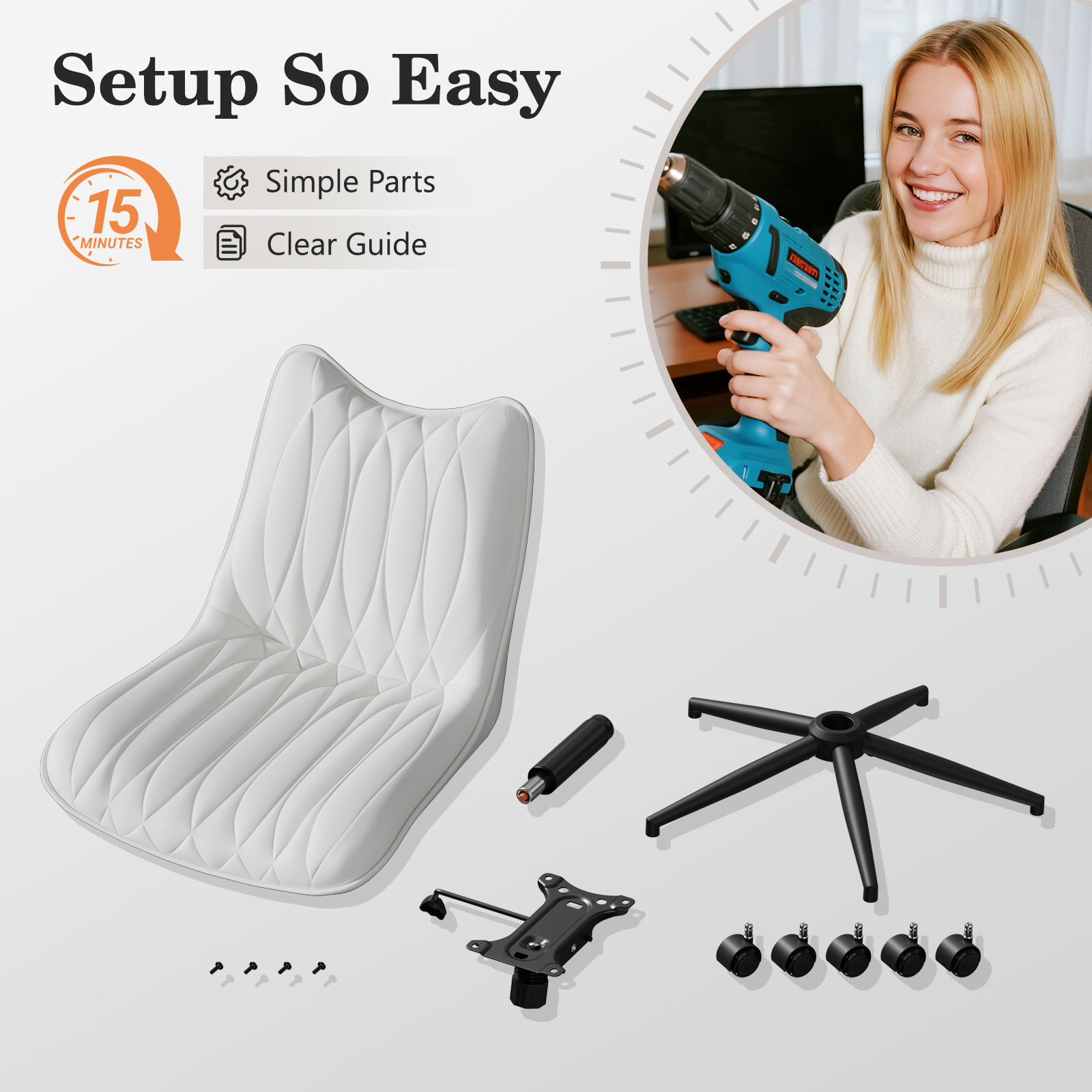 O265 Armless Office Chair - Image 4