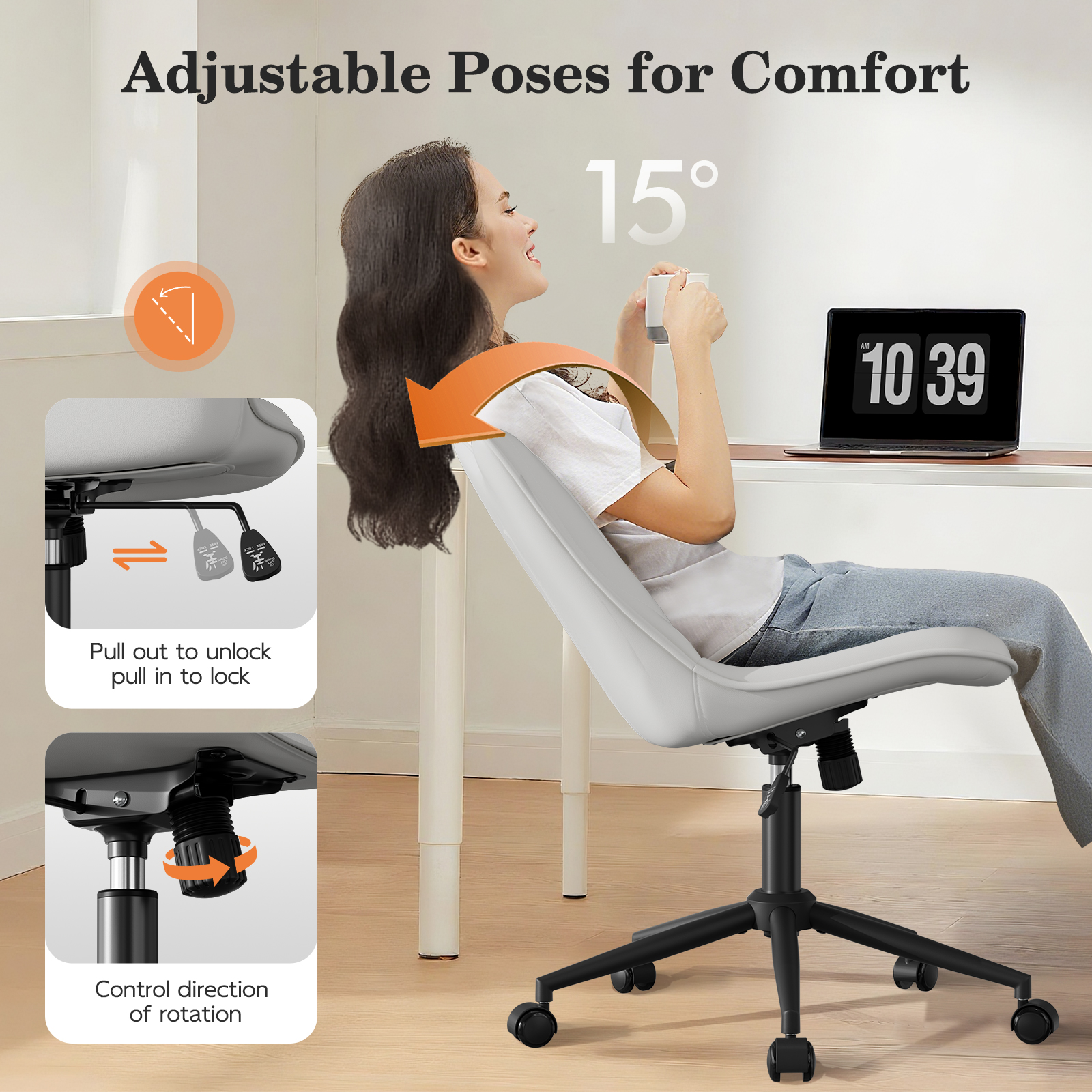 O265 Armless Office Chair - Image 3